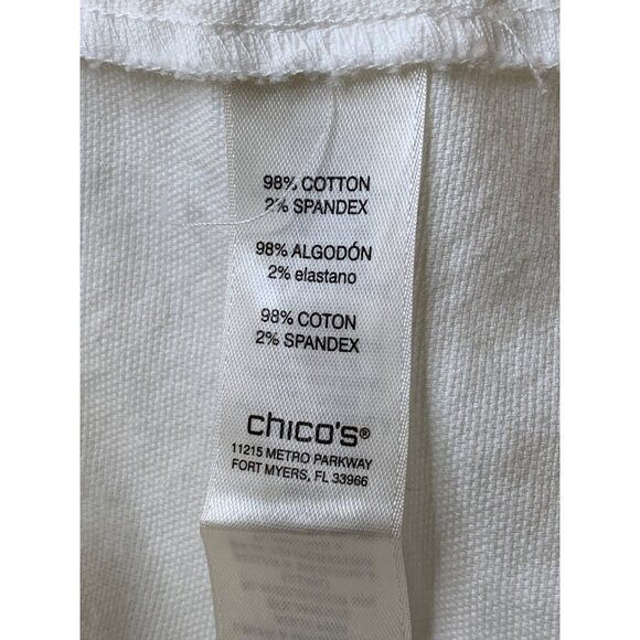 Chicos Alabaster Canvas Jacket Size 16 XL Button Closure Cotton Blend RB10602 EU - Picture 6 of 8